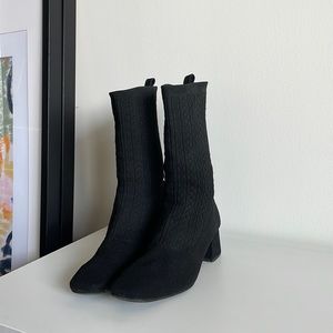 Black Sock boots 2 inch heel | L’intervalle